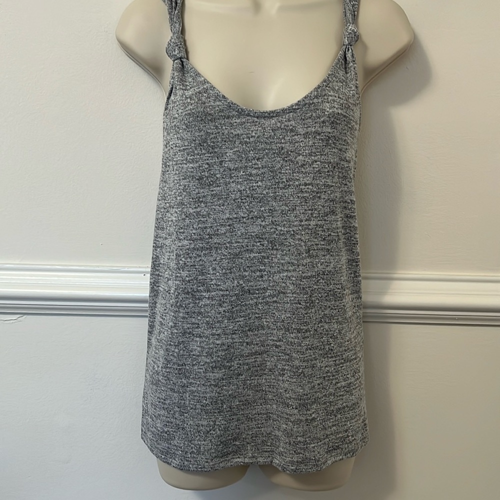 NWT Market & Spruce Women’s Josie Knot Detail Kit Tank Top, Grey, Size Medium